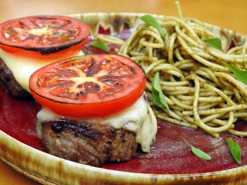 Caprese filet mignon steak