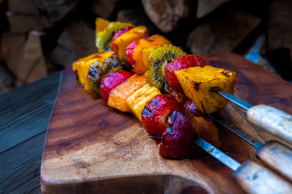 Grilled fruit kabobs
