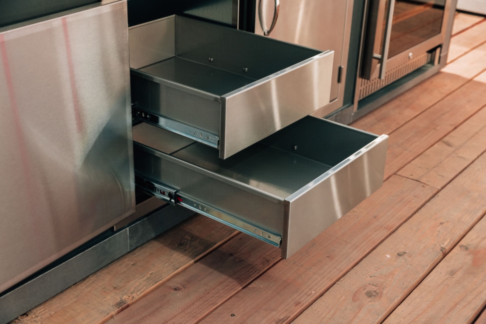 Outdoor kitchen storage solutions for a seamless cooking and hosting experience