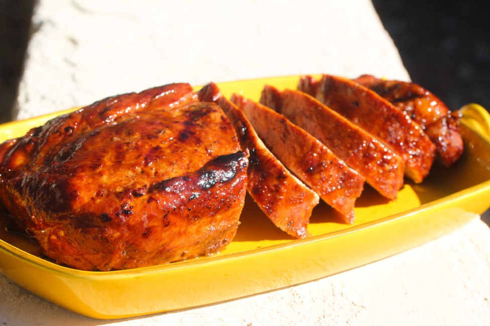 Triple apple smoked pork loin