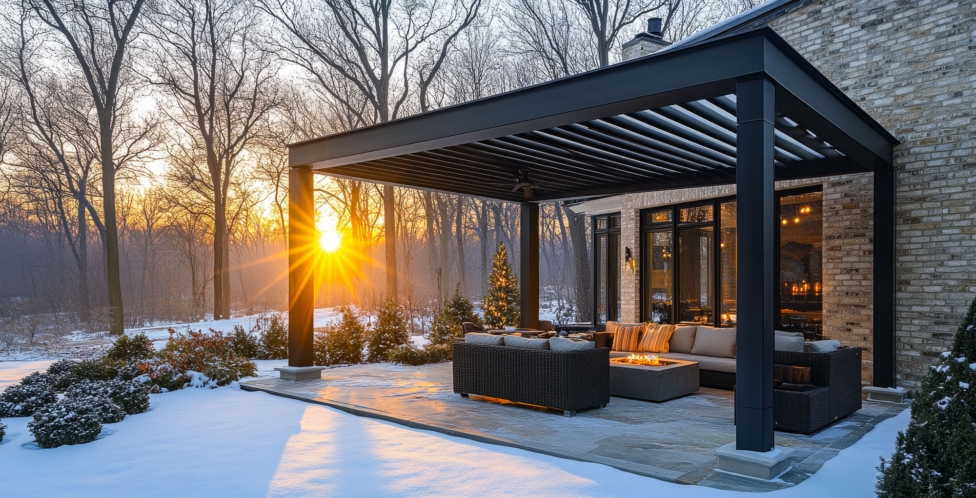 Winter outdoor living how to stay warm comfortable and low maintenance outdoors